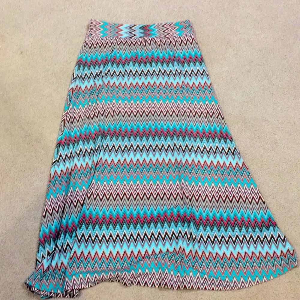 Patterned floor length skirt